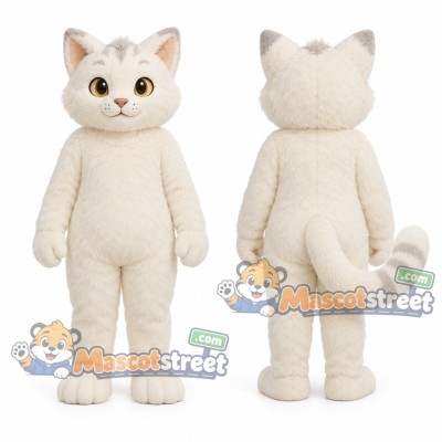 Cream Cat Mascot Costume