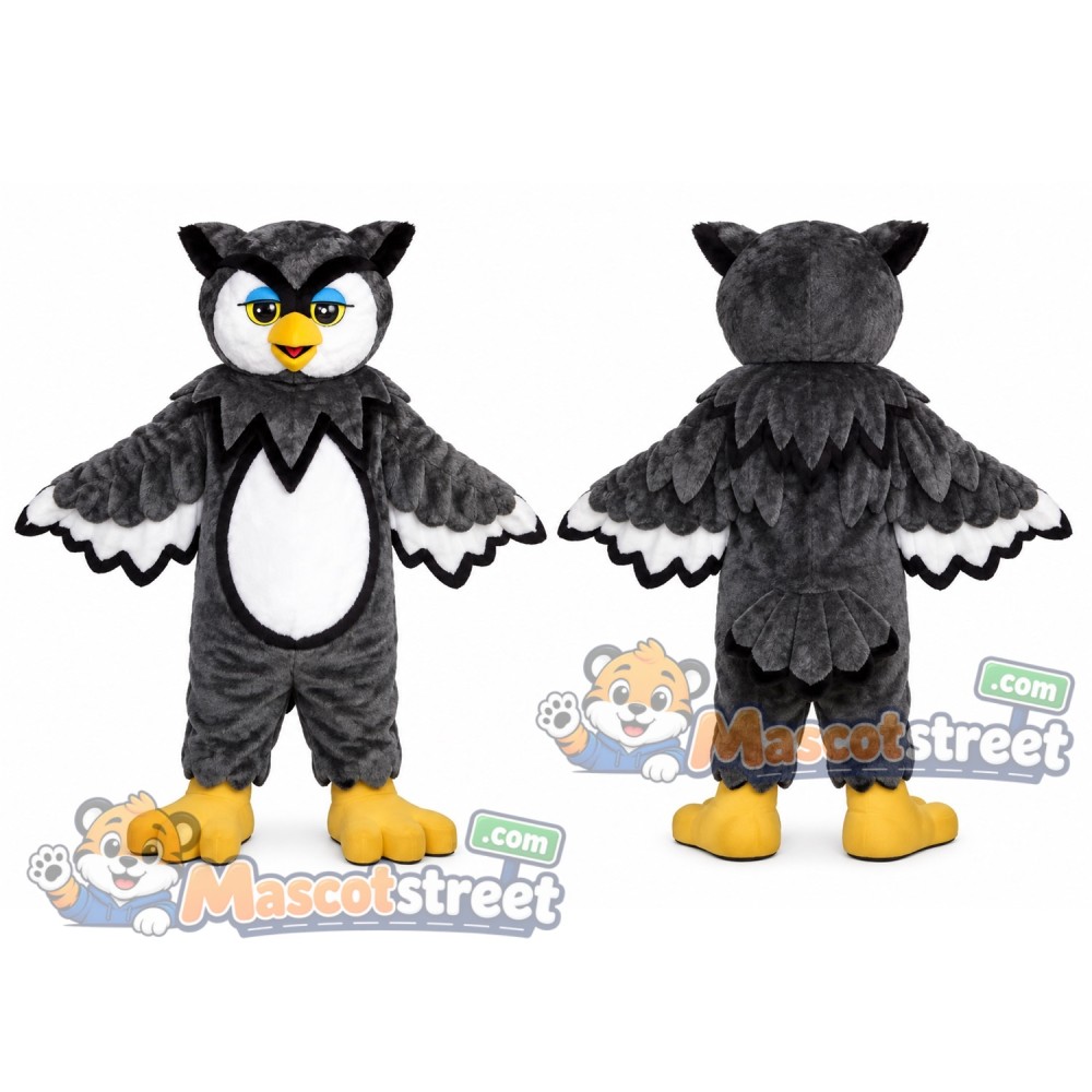 Gray Owl Mascot Costume Gray Owl Mascot Costume