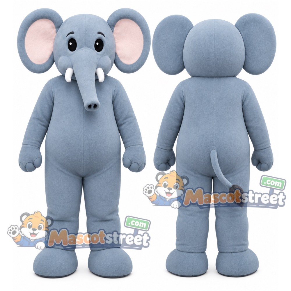 Gray Elephant Mascot Costume Gray Elephant Mascot Costume