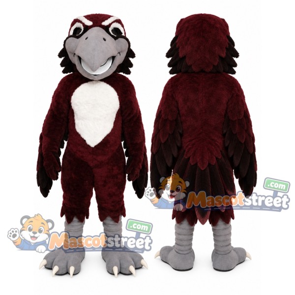 Burgundy Hawk Mascot Costume