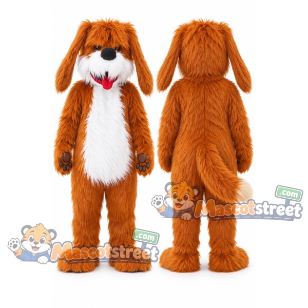 Orange and White Dog Mascot Costume