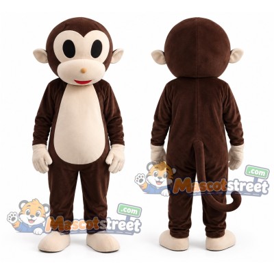 Brown Monkey Mascot Costume Brown Monkey Mascot Costume