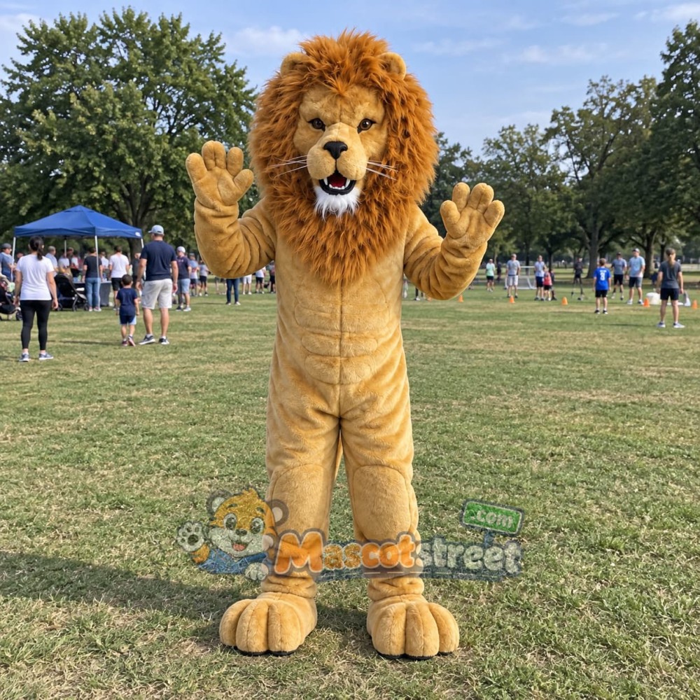 Tan Lion Mascot Costume Tan Lion Mascot Costume