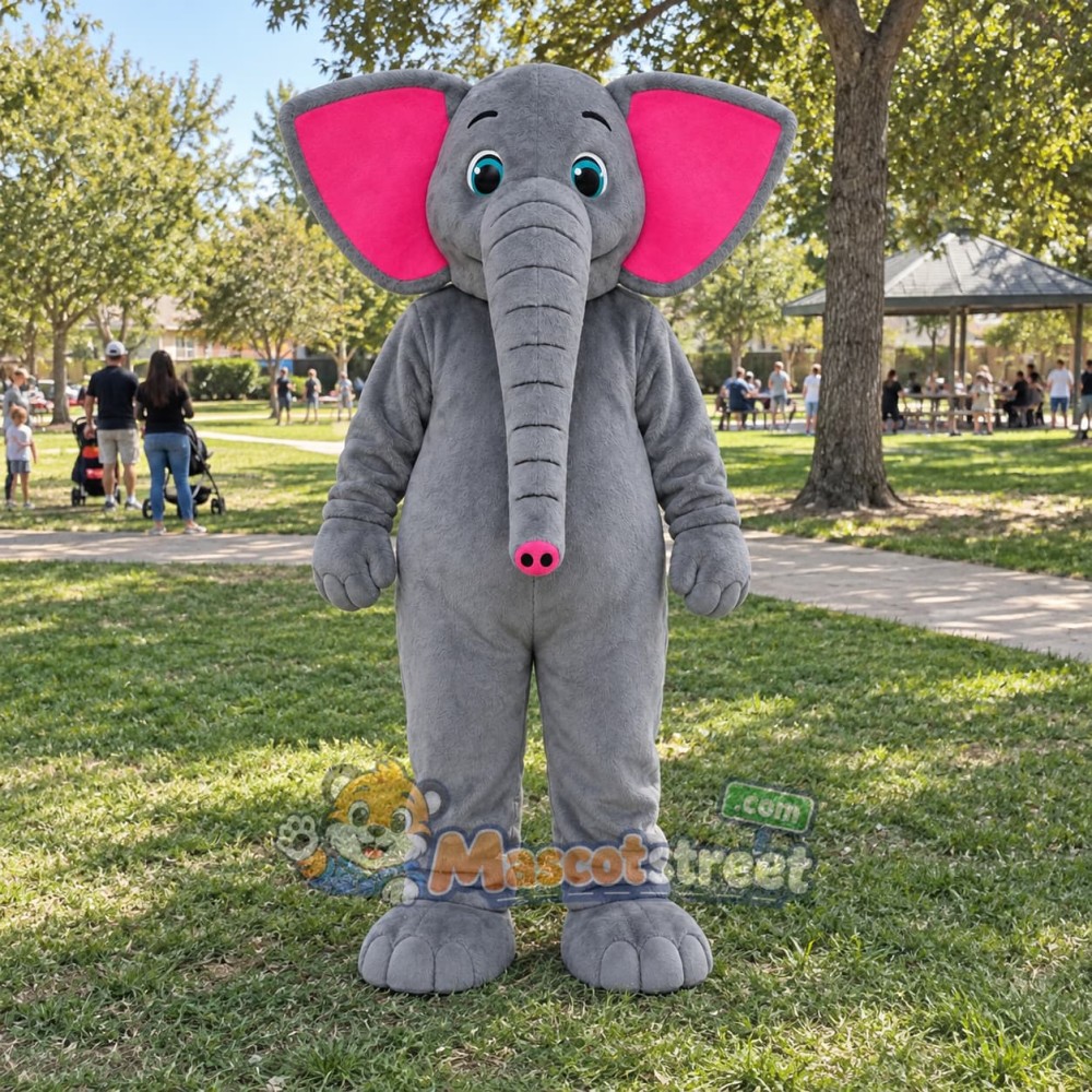 Gray Elephant Mascot Costume Gray Elephant Mascot Costume