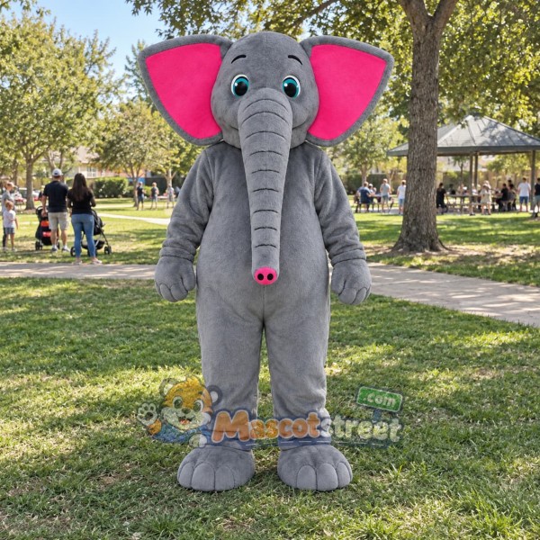 Gray Elephant Mascot Costume