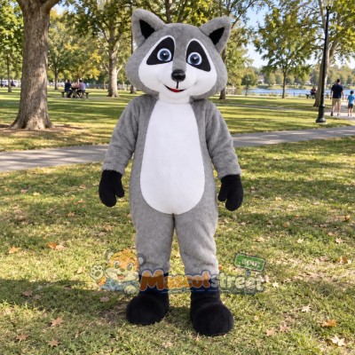 Gray Raccoon Mascot Costume Gray Raccoon Mascot Costume