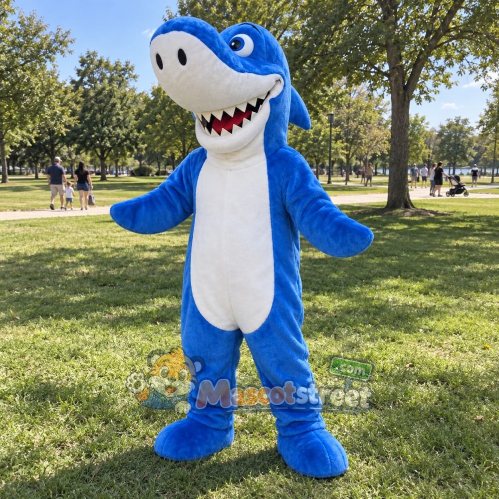 Blue Shark Mascot Costume