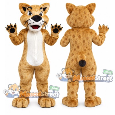 Tan Spotted Wildcat Mascot Costume Tan Spotted Wildcat Mascot Costume