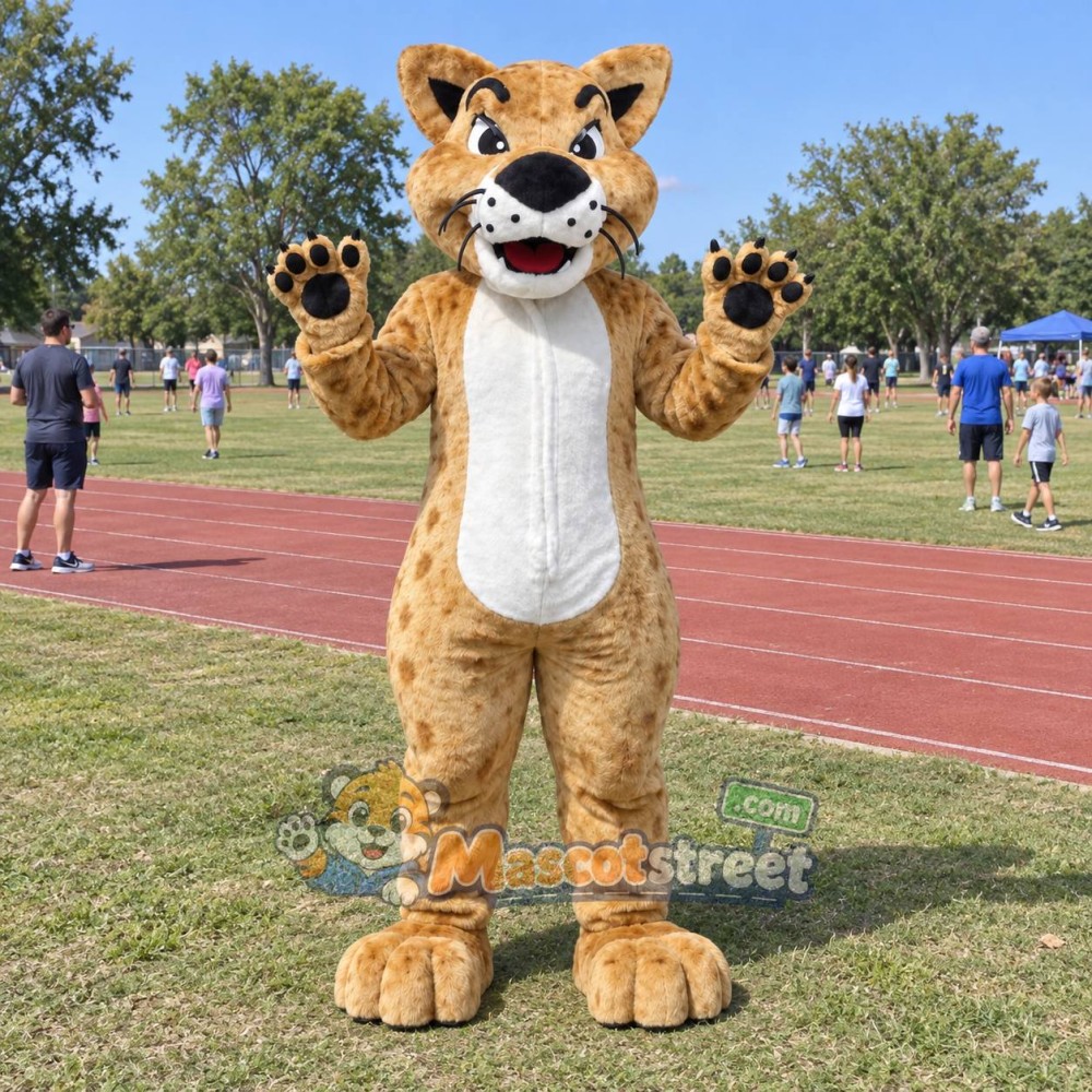 Tan Spotted Wildcat Mascot Costume