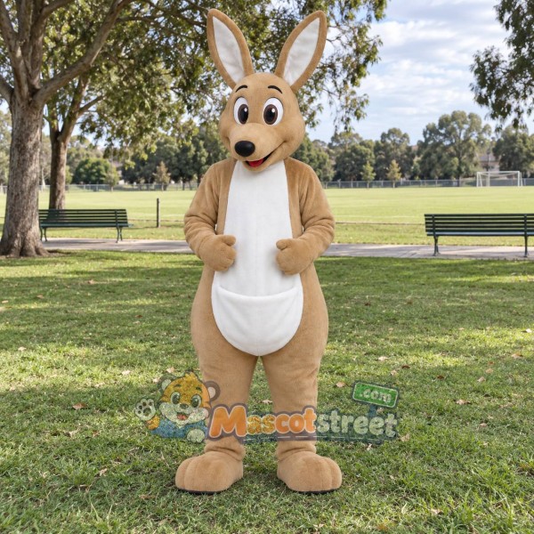 Tan Kangaroo Mascot Costume