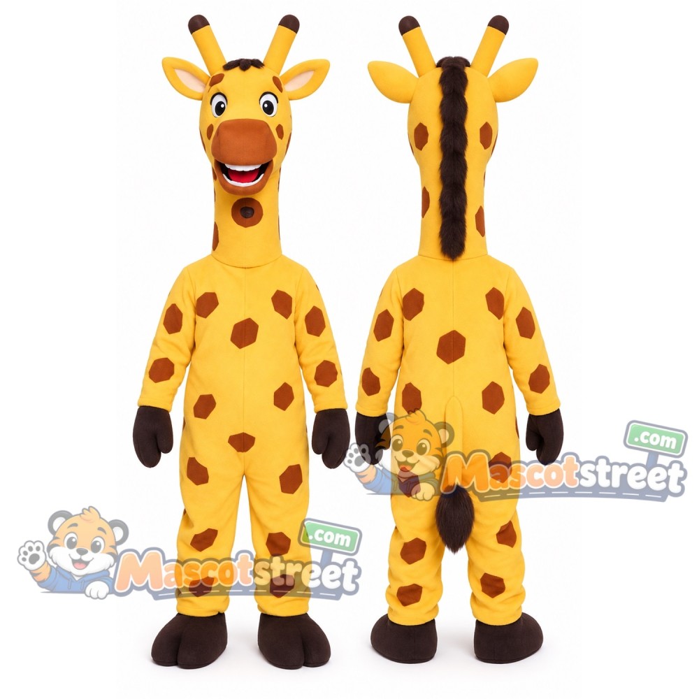 Yellow Giraffe Mascot Costume