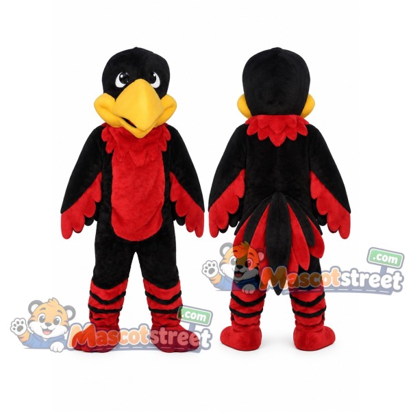 Black and Red Cardinal Mascot Costume