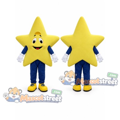 Yellow Star Mascot Costume with Blue Pants Yellow Star Mascot Costume with Blue Pants