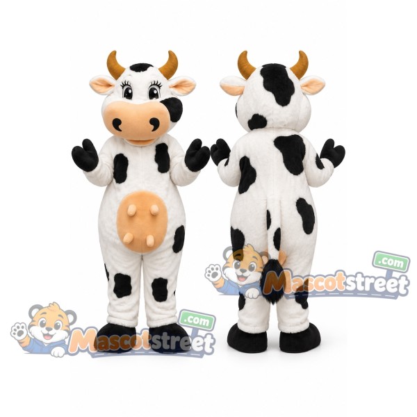 Black and White Cow Mascot Costume