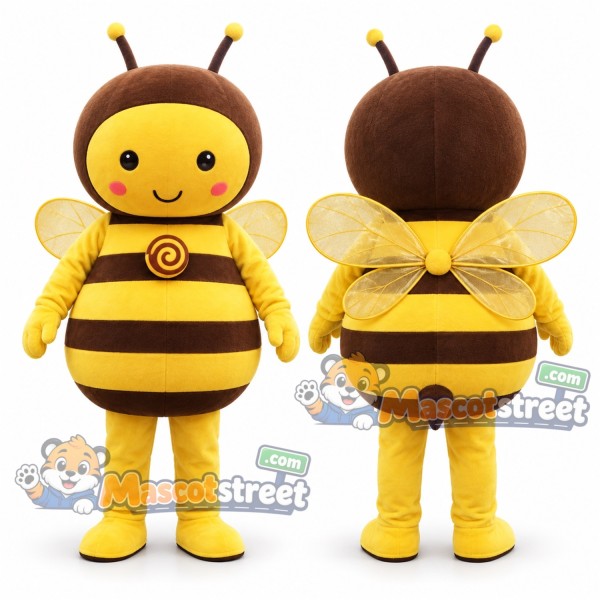 Yellow and Brown Bee Mascot Costume