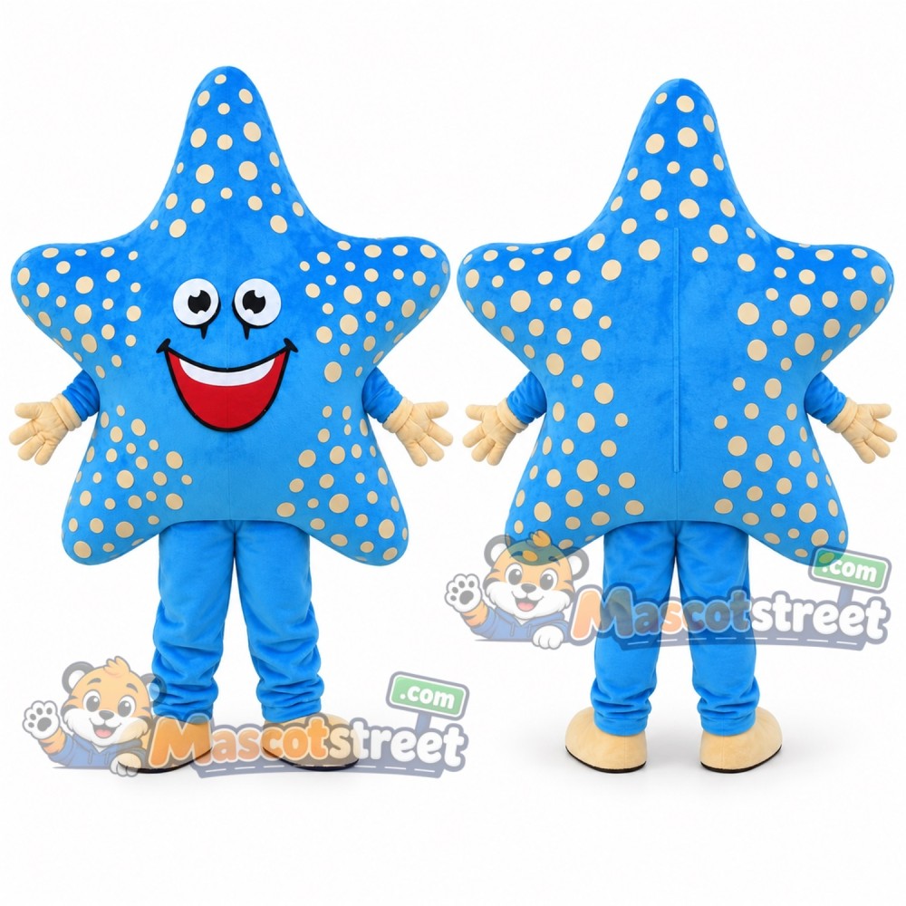Blue Starfish Mascot Costume Blue Starfish Mascot Costume
