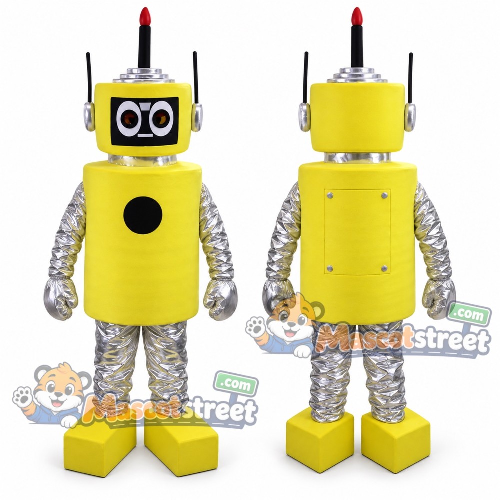 Yellow Robot Mascot Costume Yellow Robot Mascot Costume