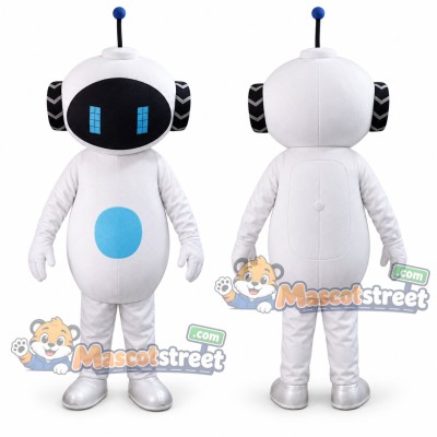White Robot Mascot Costume White Robot Mascot Costume