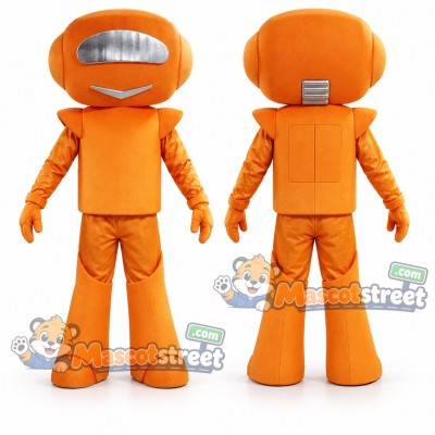 Orange Robot Mascot Costume Orange Robot Mascot Costume