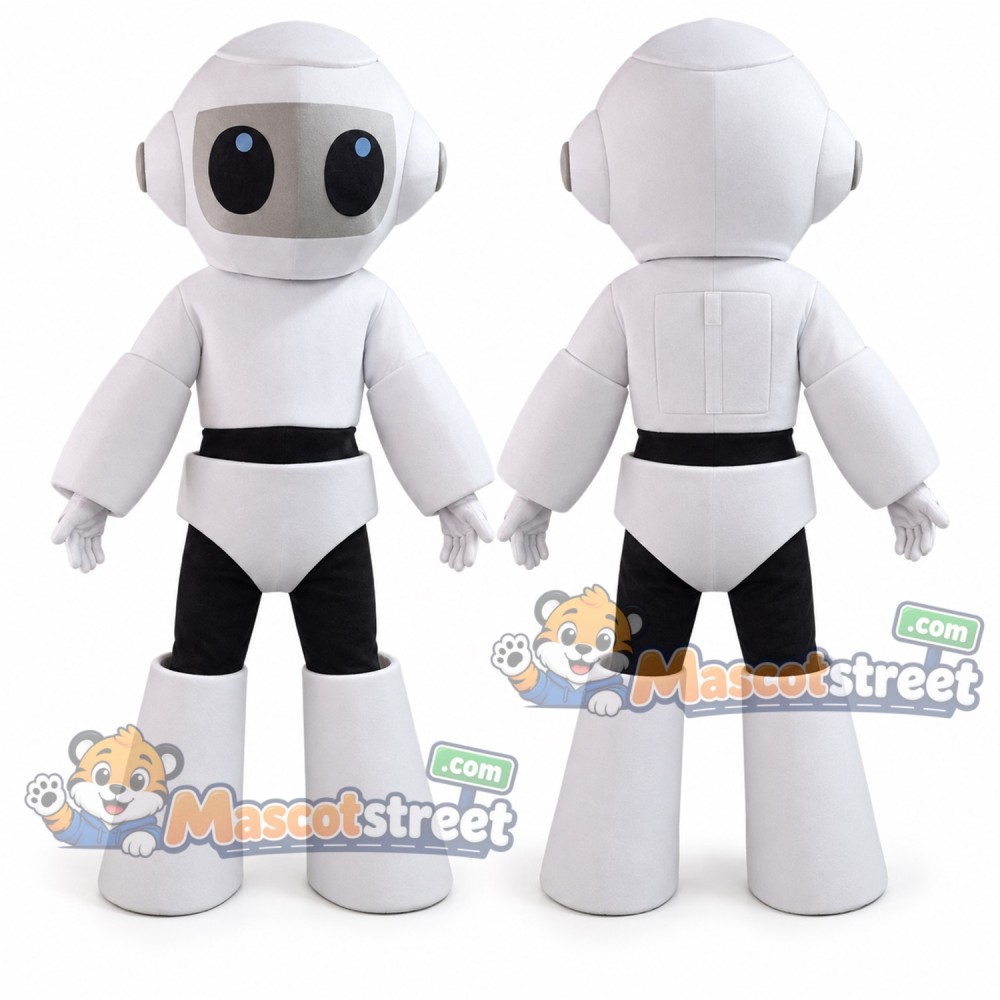 White and Black Robot Mascot Costume White and Black Robot Mascot Costume