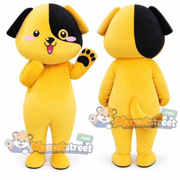 Yellow and Black Dog Mascot Costume