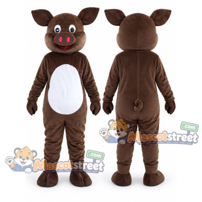 Brown Pig Mascot Costume Brown Pig Mascot Costume