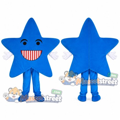 Blue Star Mascot Costume Blue Star Mascot Costume