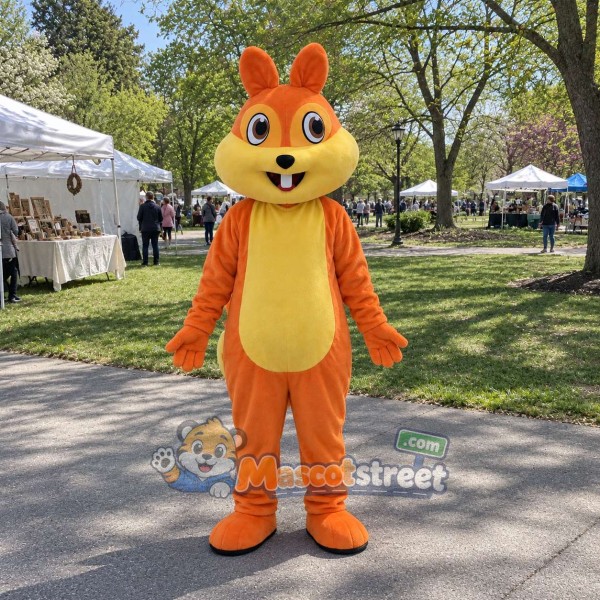Orange Squirrel Mascot Costume