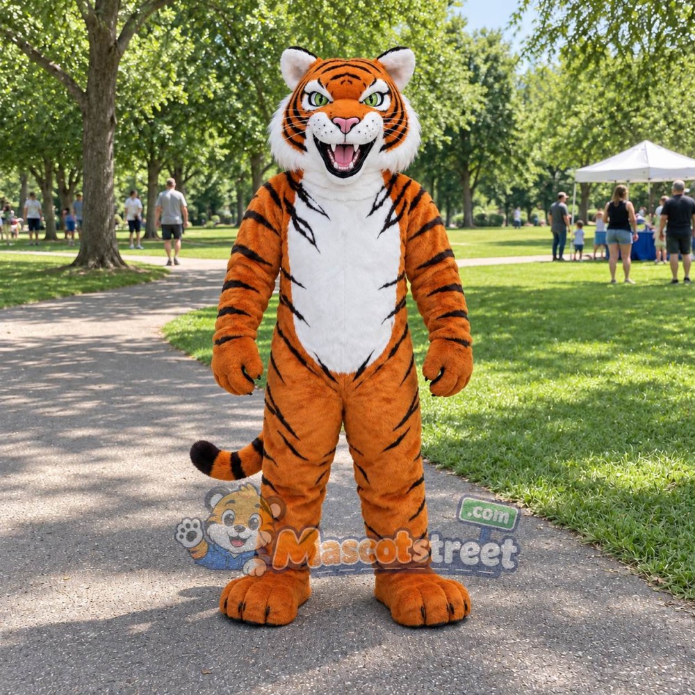 Orange Tiger Mascot Costume Orange Tiger Mascot Costume