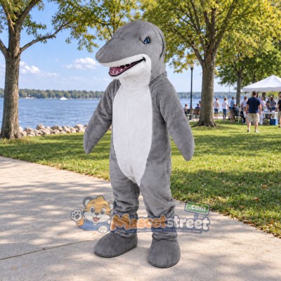 Gray Shark Mascot Costume Gray Shark Mascot Costume