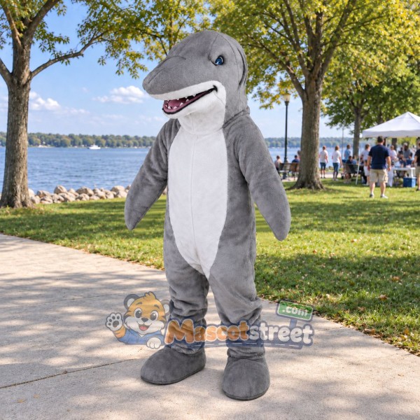 Gray Shark Mascot Costume