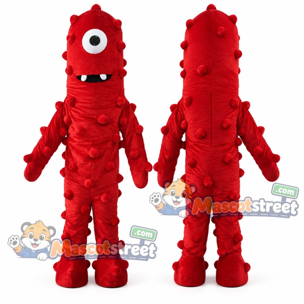 Red One Eyed Germ Monster Mascot Costume