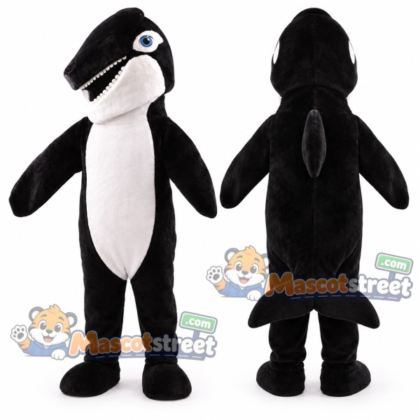 Black and White Orca Mascot Costume