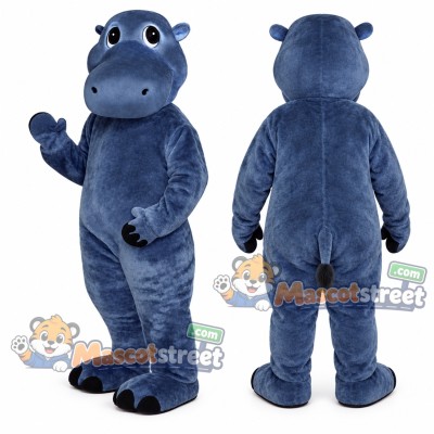 Blue Hippopotamus Mascot Costume