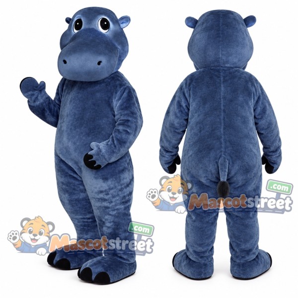 Blue Hippopotamus Mascot Costume