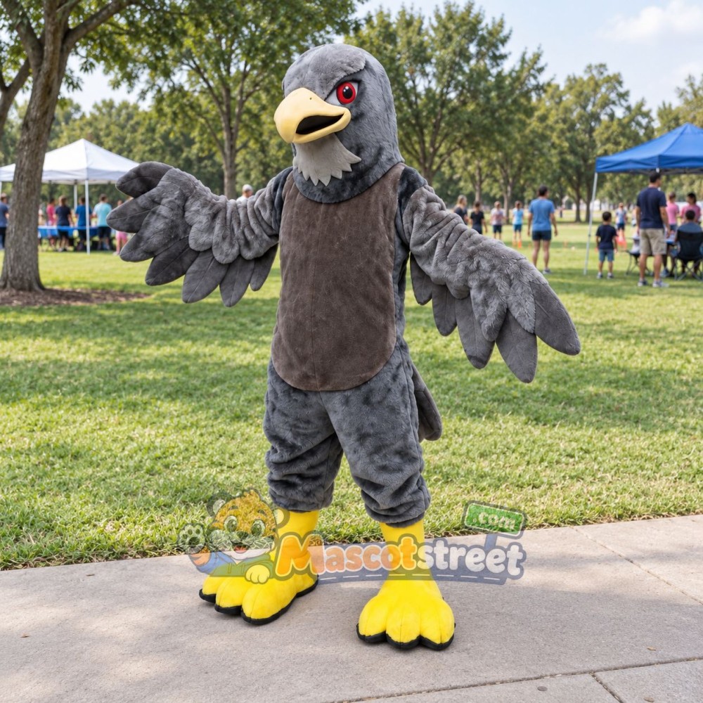 Gray Hawk Mascot Costume Gray Hawk Mascot Costume