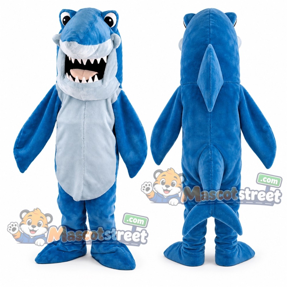 Blue Shark Mascot Costume Blue Shark Mascot Costume