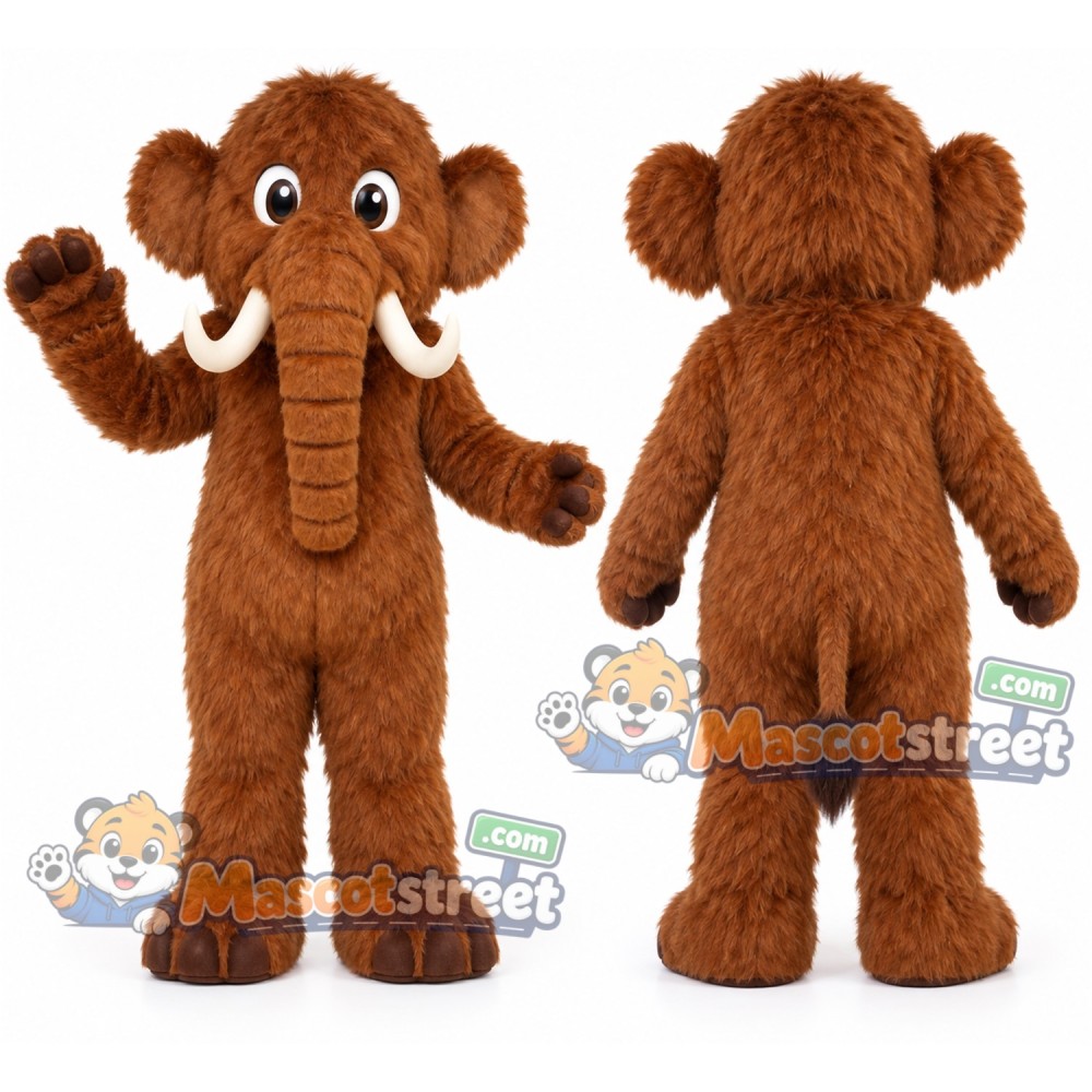 Brown Mammoth Mascot Costume Brown Mammoth Mascot Costume