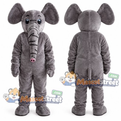 Gray Elephant Mascot Costume Gray Elephant Mascot Costume