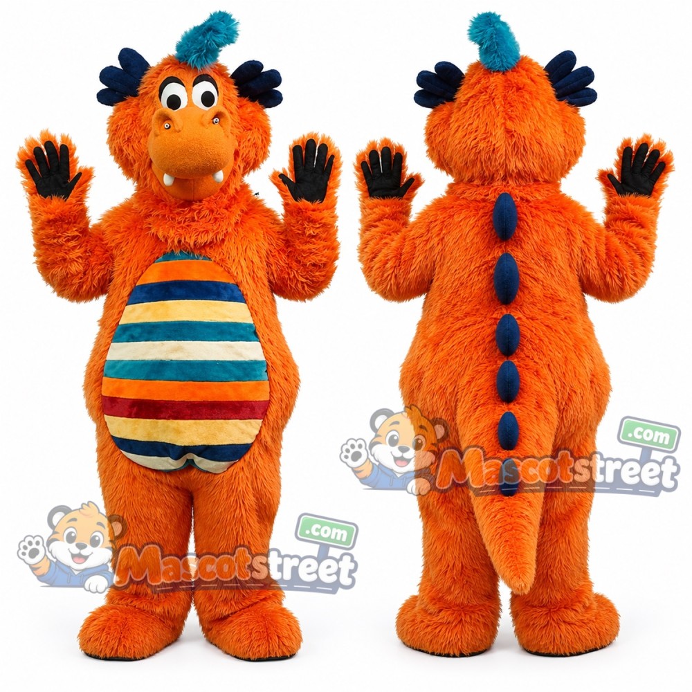 Orange Dragon Mascot Costume Orange Dragon Mascot Costume