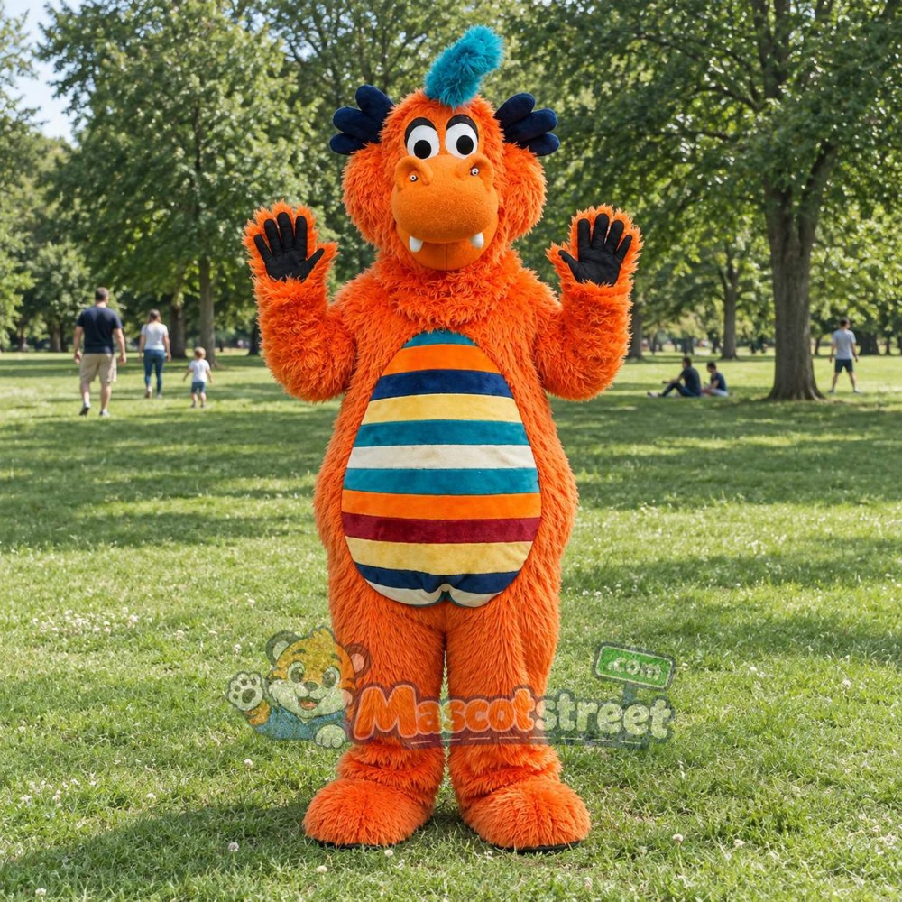Orange Dragon Mascot Costume Orange Dragon Mascot Costume