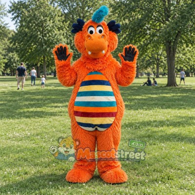 Orange Dragon Mascot Costume Orange Dragon Mascot Costume