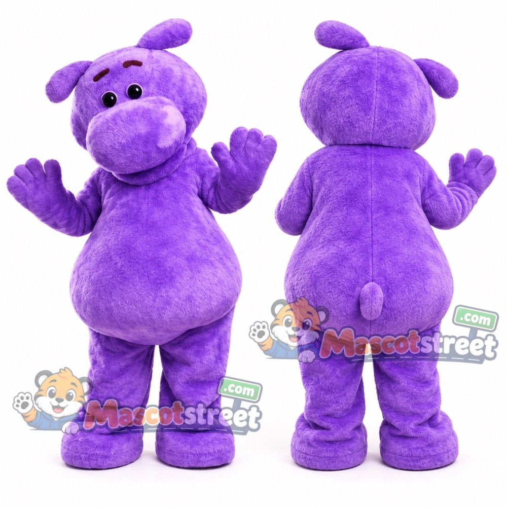 Purple Hippopotamus Mascot Costume Purple Hippopotamus Mascot Costume
