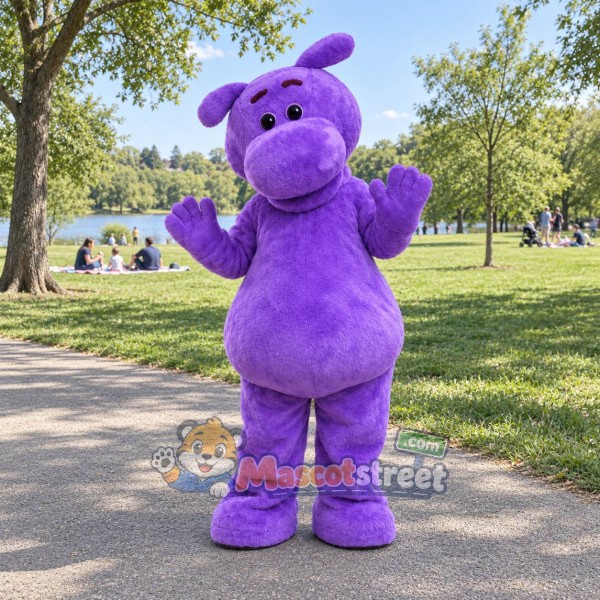 Purple Hippopotamus Mascot Costume