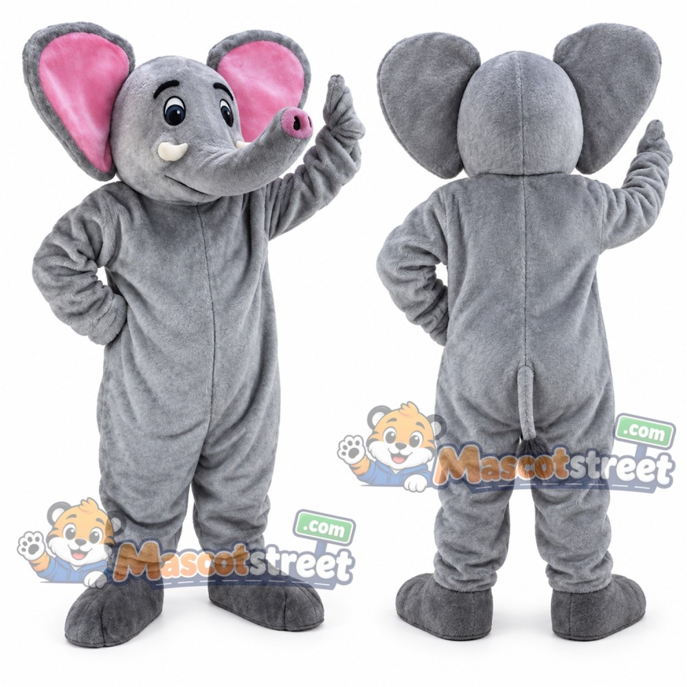 Gray Elephant Mascot Costume Gray Elephant Mascot Costume