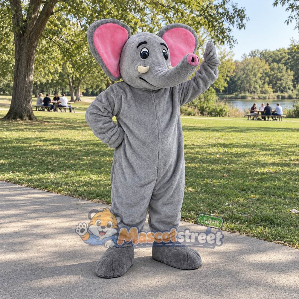 Gray Elephant Mascot Costume Gray Elephant Mascot Costume