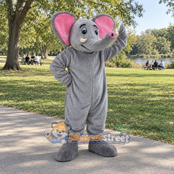 Gray Elephant Mascot Costume