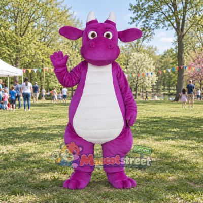 Purple Dragon Mascot Costume