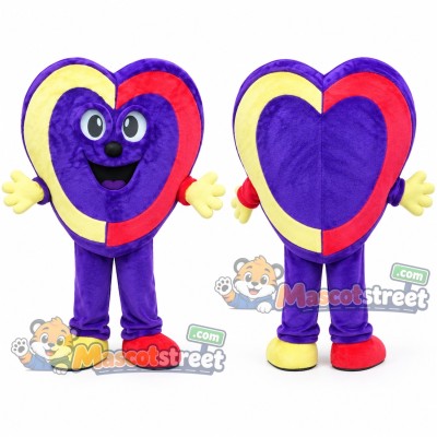 Multicolor Heart Mascot Costume Multicolor Heart Mascot Costume