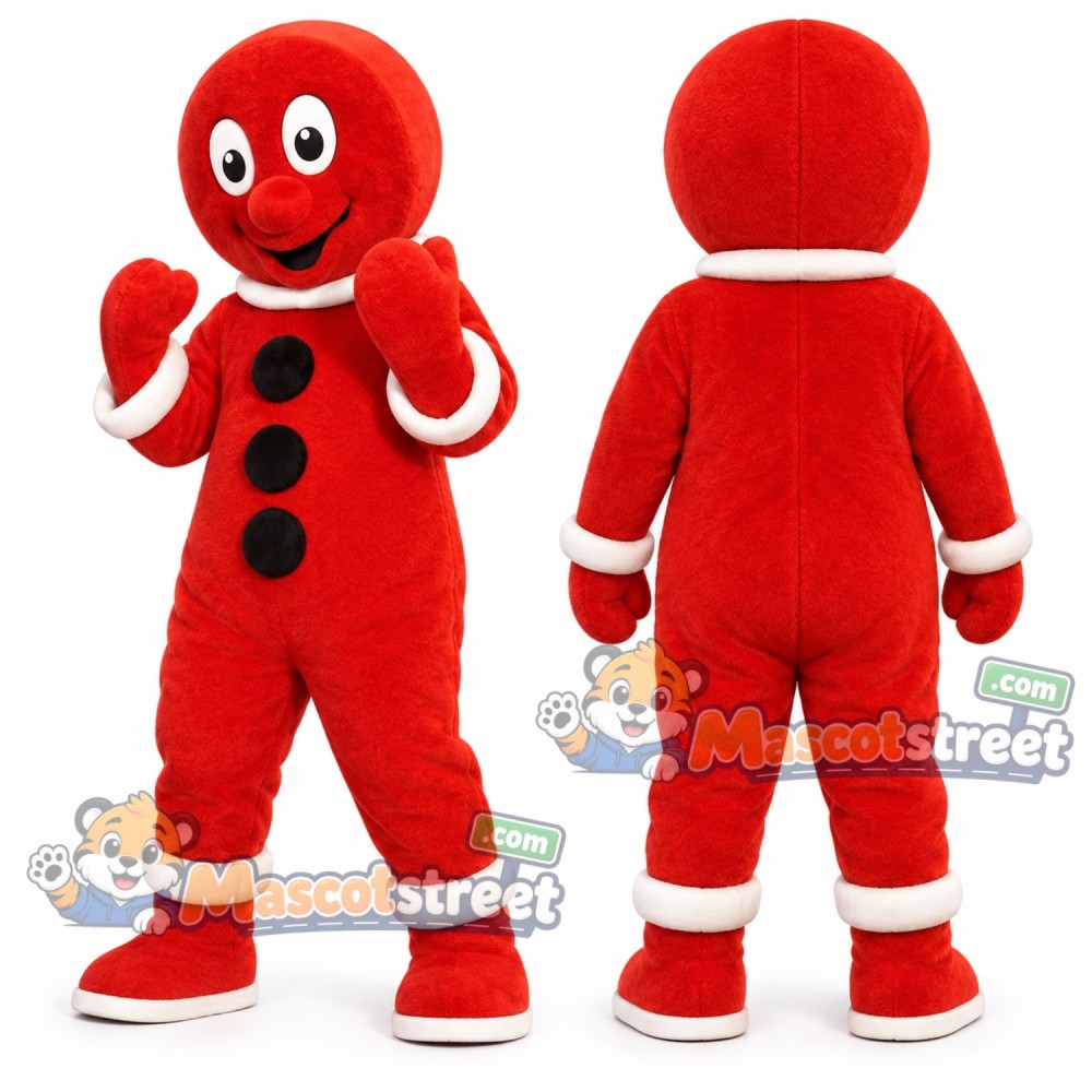Red Gingerbread Man Mascot Costume